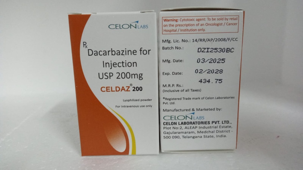 DACARBAZINE INJ 200 MG (CELDAZ 200)- CELON (IMP INDIA)