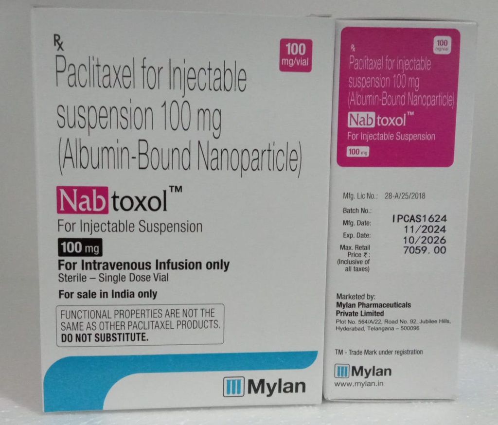 PACLITAXEL 100MG (NABTOXOL) MYLAN IMPORTADO INDIA 