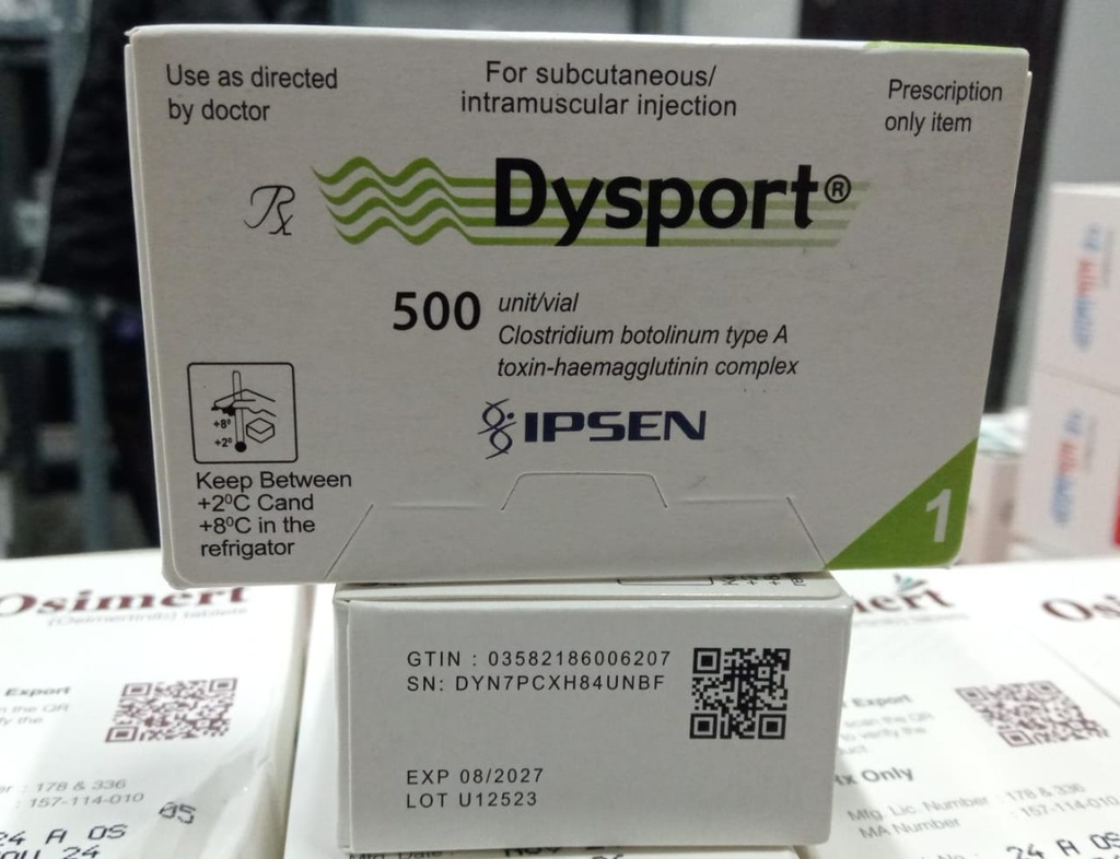 TOXINA BOTULINICA TIPO A (DYSPORT 500 UI)- IPSEN GEN (IMPORTADO) 