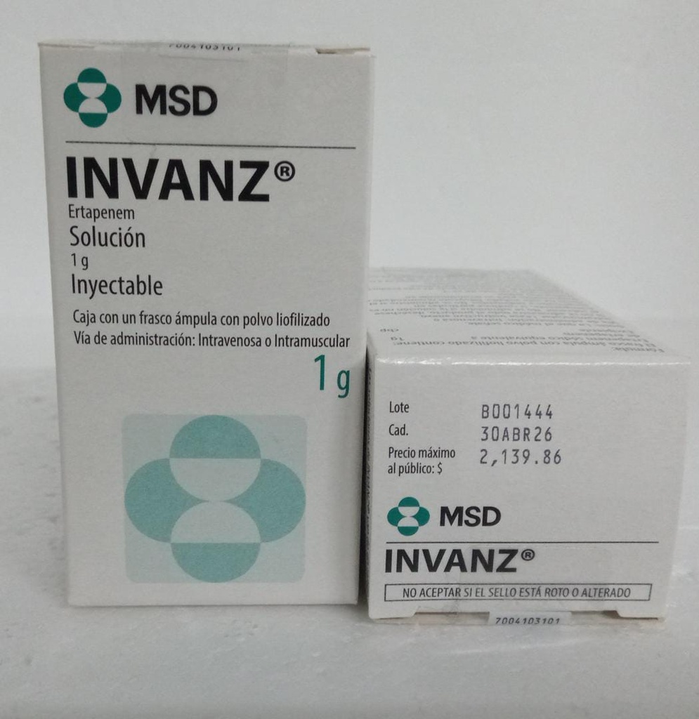 ERTAPENEM 1 MG (INVANZ) MSD NACIONAL